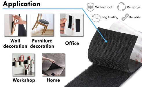 Hook and Loop Tape with 3M Adhesive Back